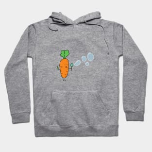 funny vegetables cute carrot blowing bubble soap Hoodie